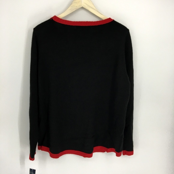 Karen Scott Black Ugly Christmas Sweater With Candy Cane Print - Picture 8 of 8